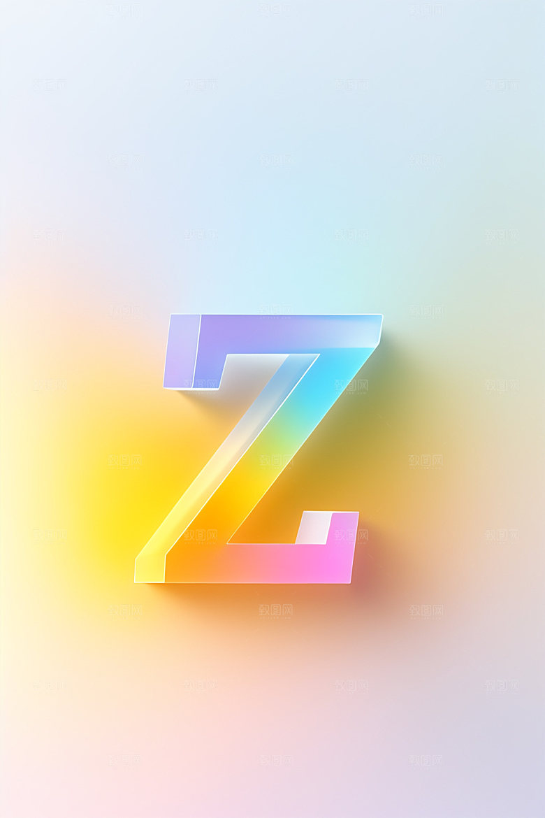 磨砂玻璃字母3D创意艺术字