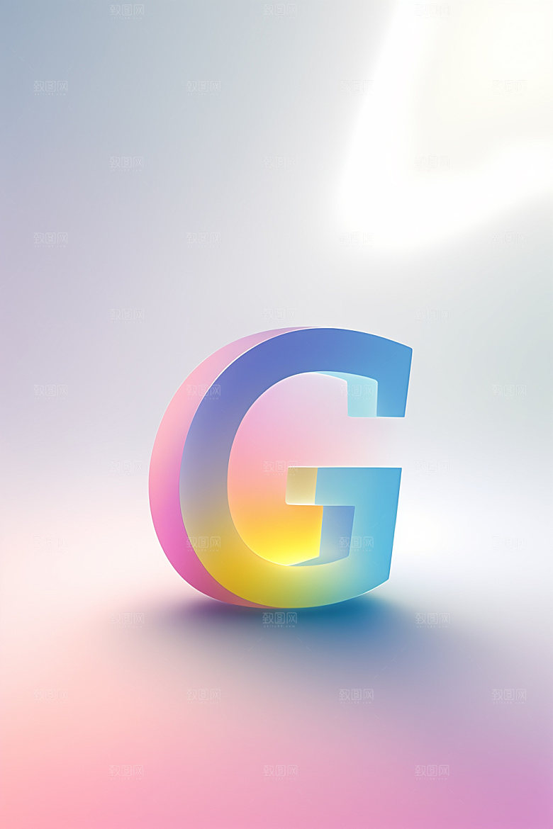磨砂玻璃字母3D创意艺术字