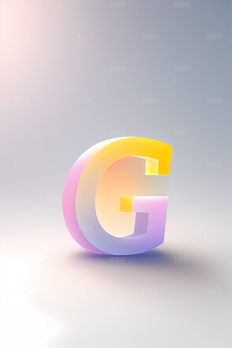 磨砂玻璃字母清爽质感艺术字