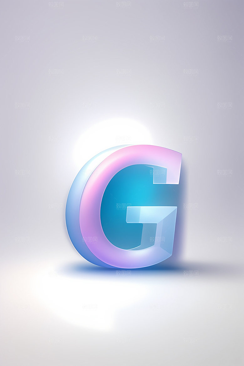 磨砂玻璃字母立体3D艺术字