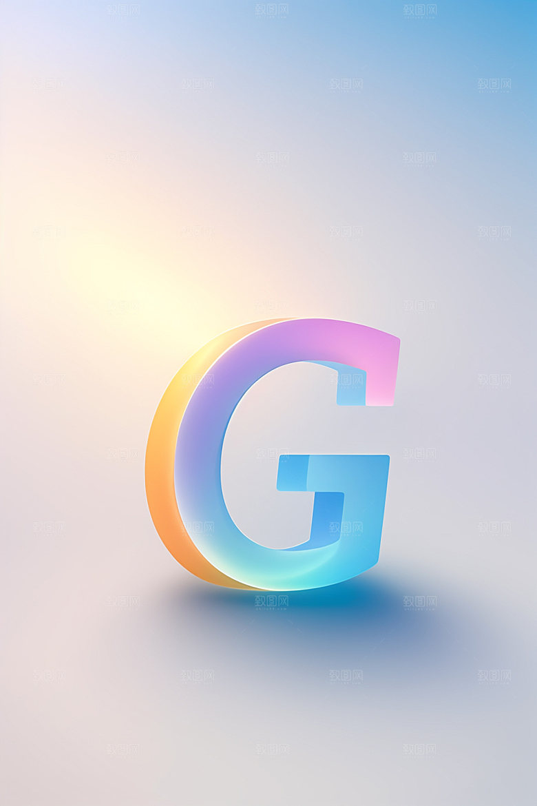 磨砂玻璃字母创意彩色艺术字