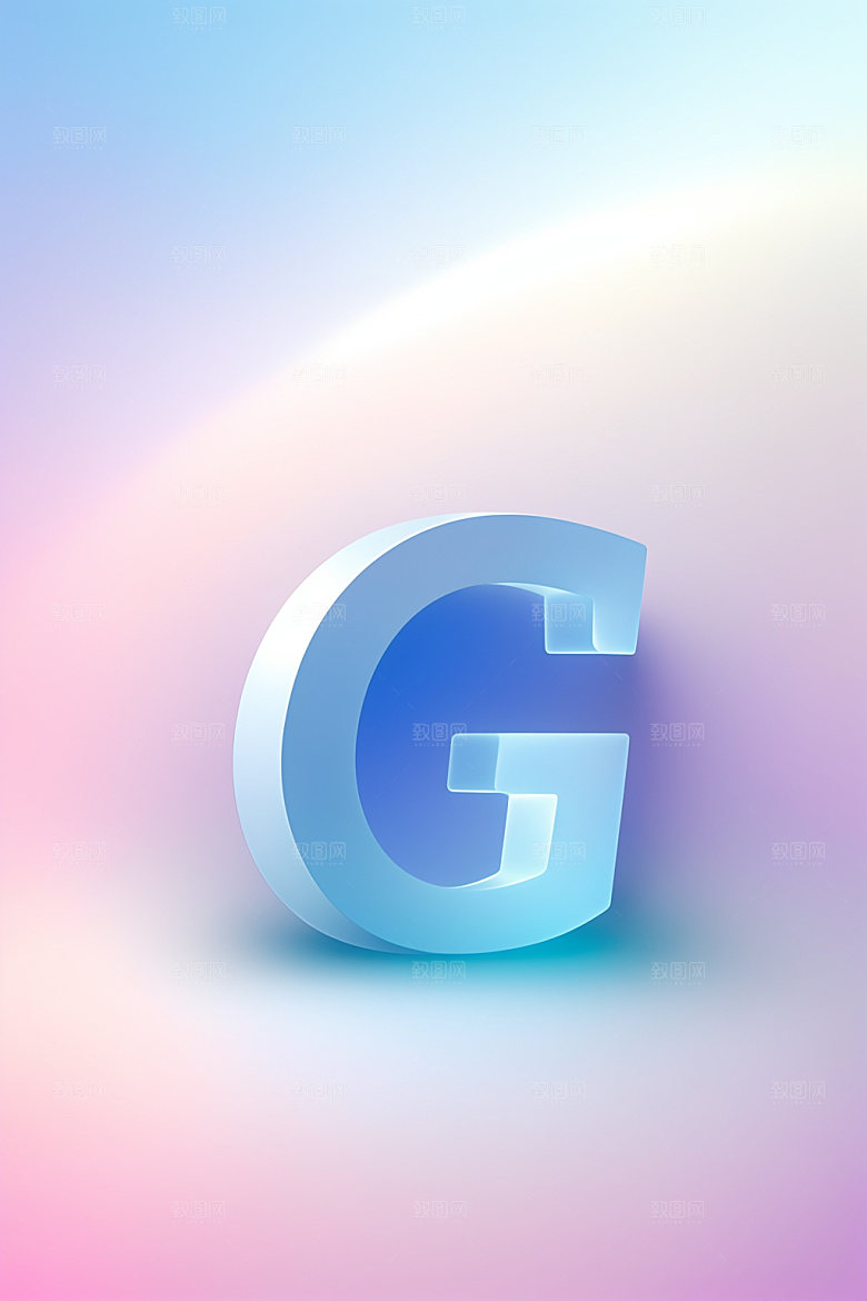磨砂玻璃字母3D英文艺术字