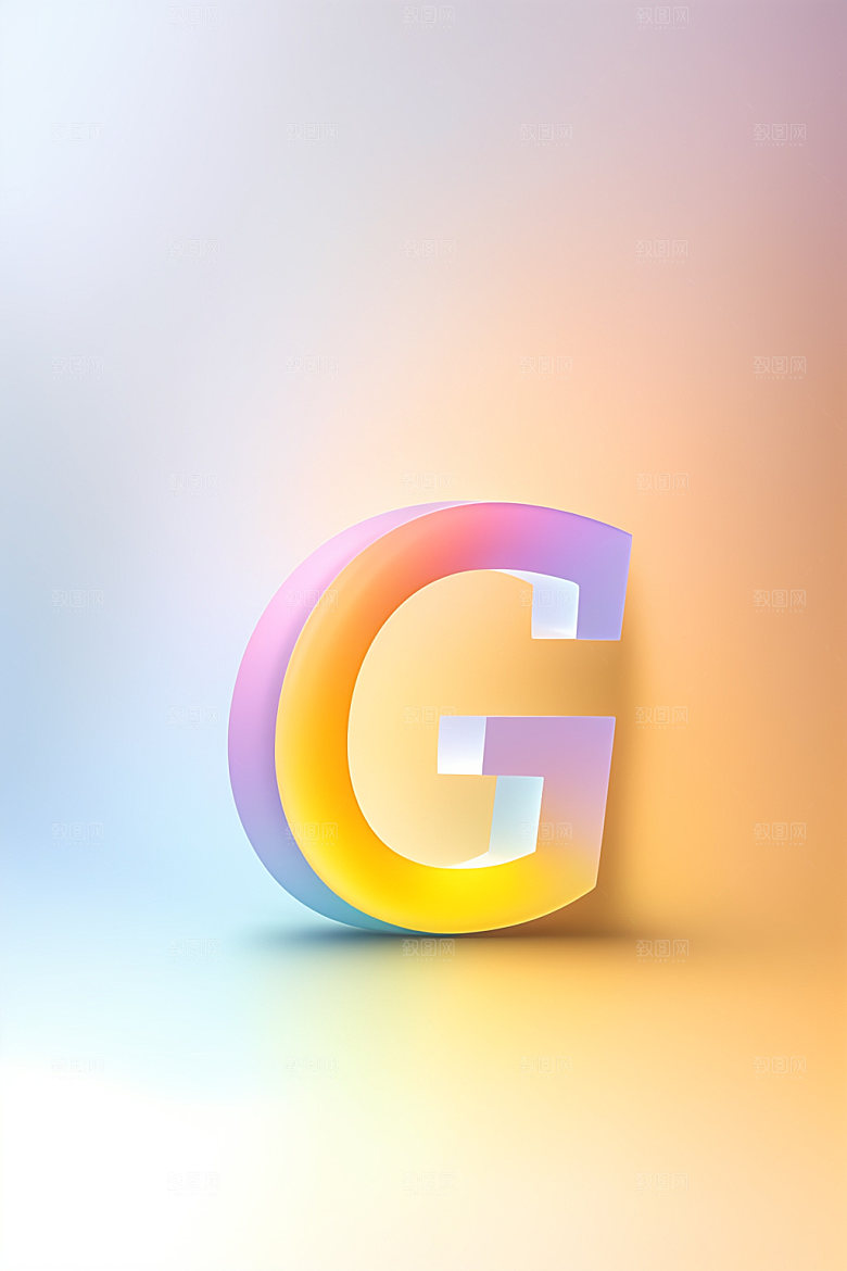 磨砂玻璃字母3D质感艺术字