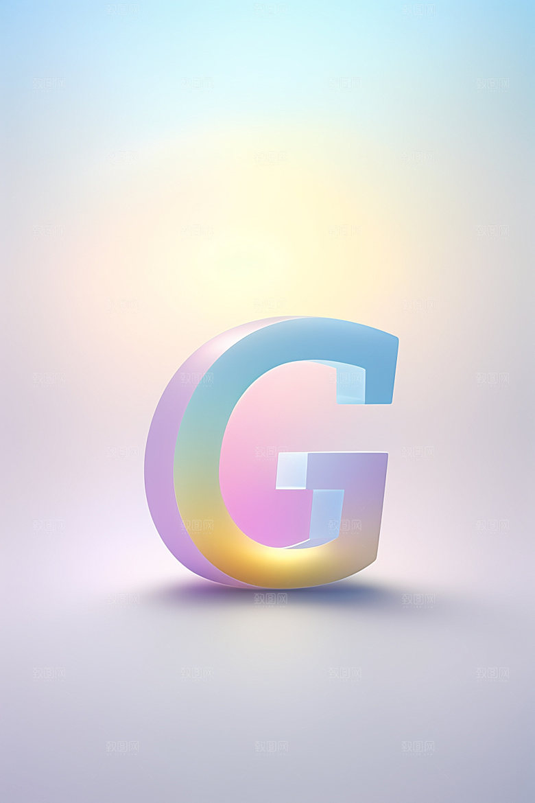 磨砂玻璃字母质感3D艺术字