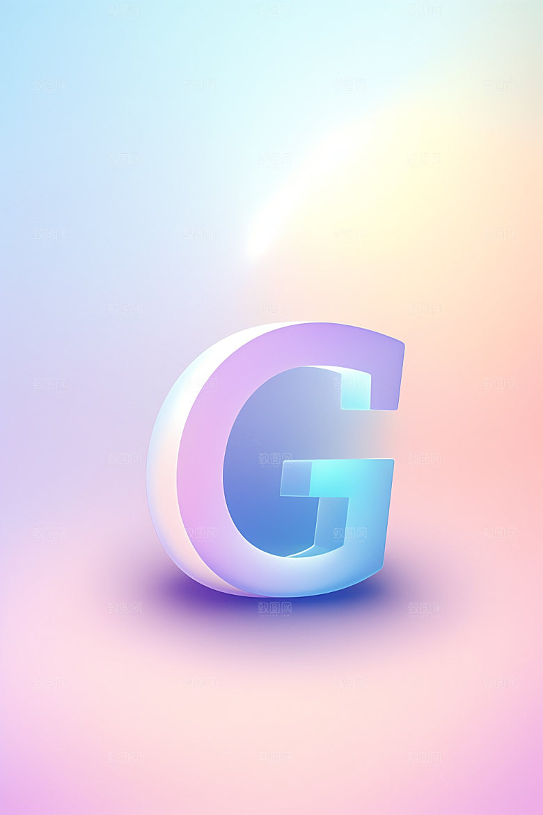 磨砂玻璃字母创意3D艺术字