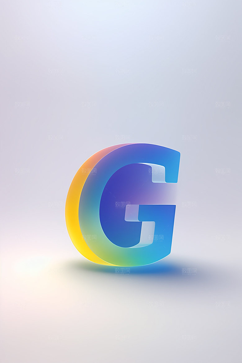 磨砂玻璃字母3D英文艺术字