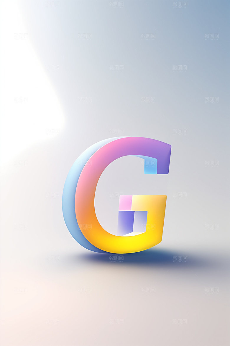 磨砂玻璃字母立体3D艺术字