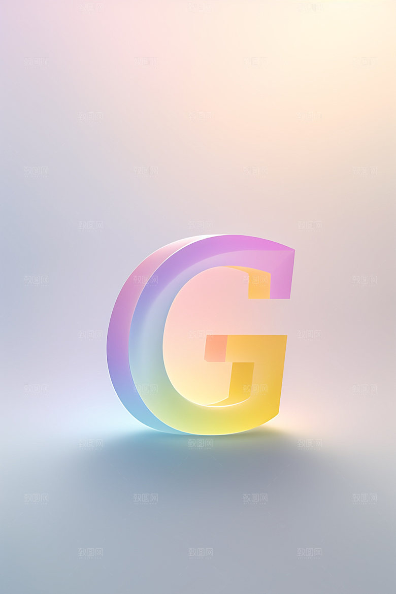 磨砂玻璃字母通透彩色艺术字