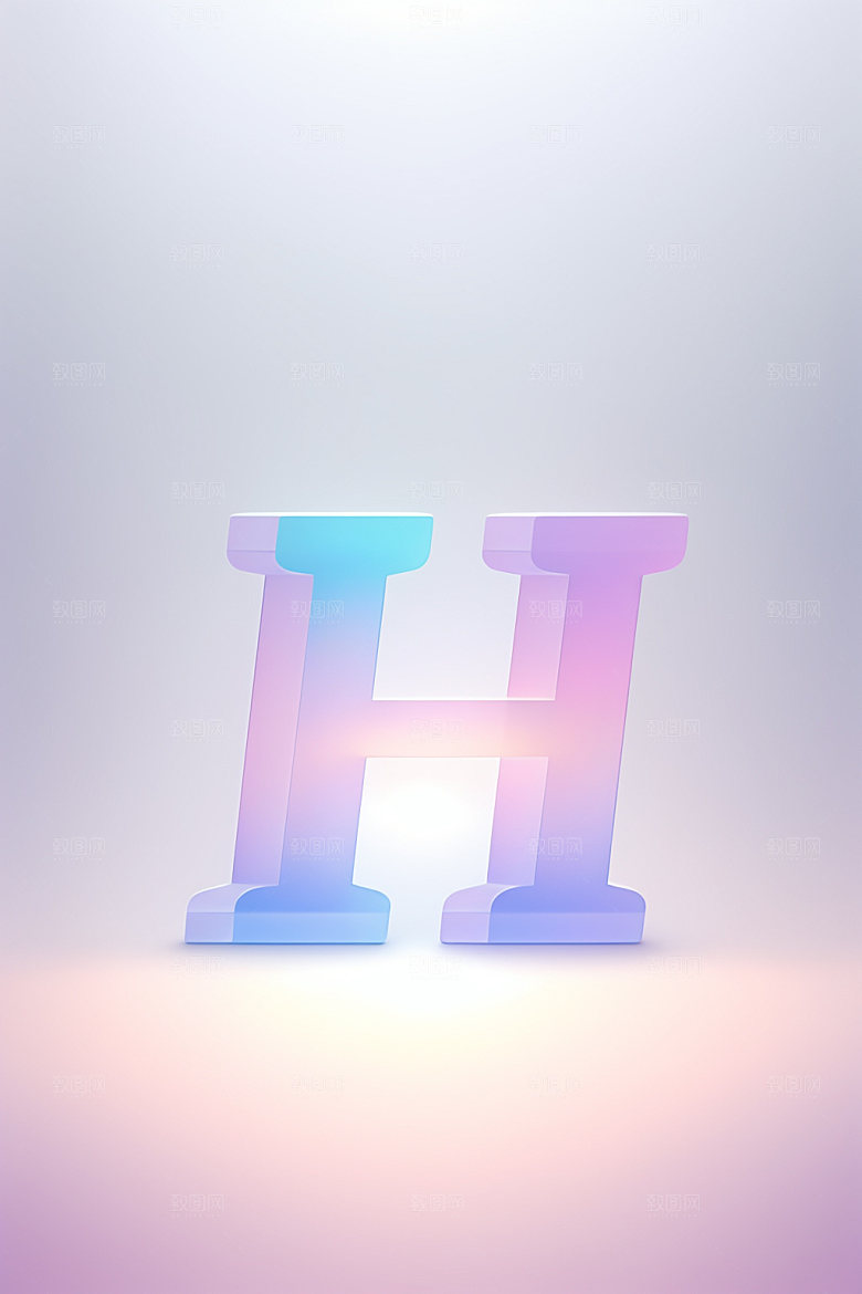 磨砂玻璃字母立体质感艺术字