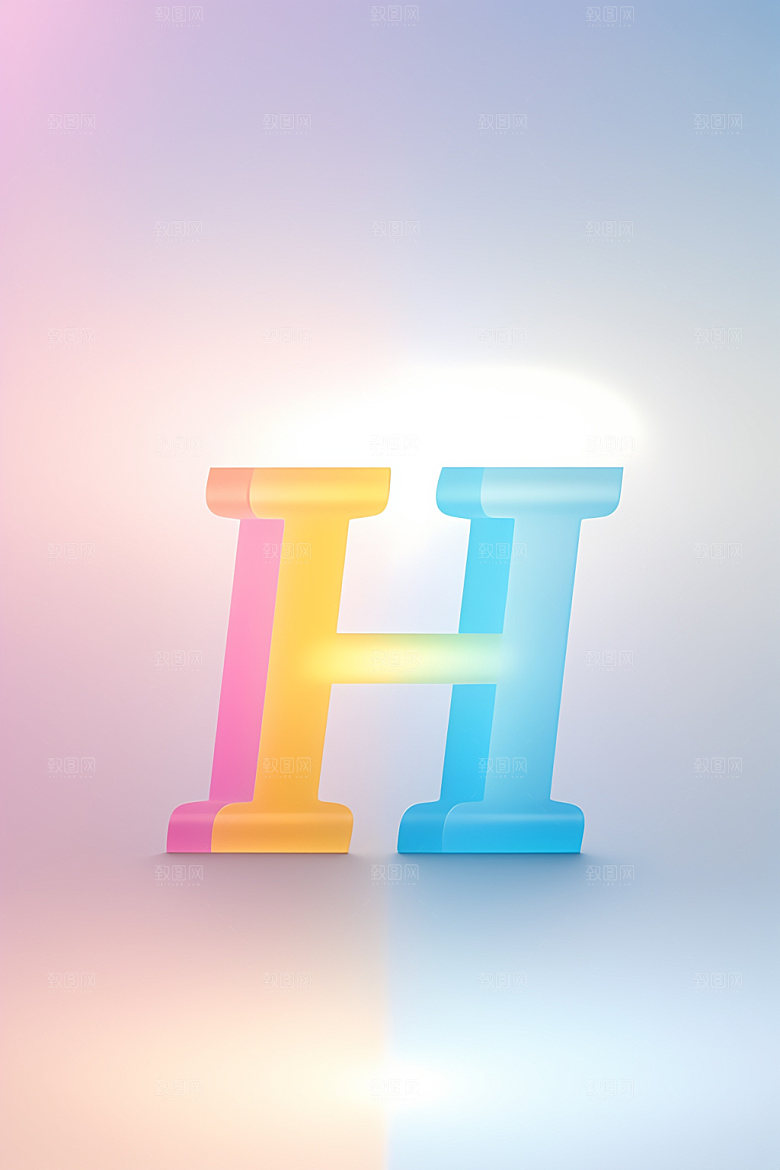 磨砂玻璃字母立体3D艺术字
