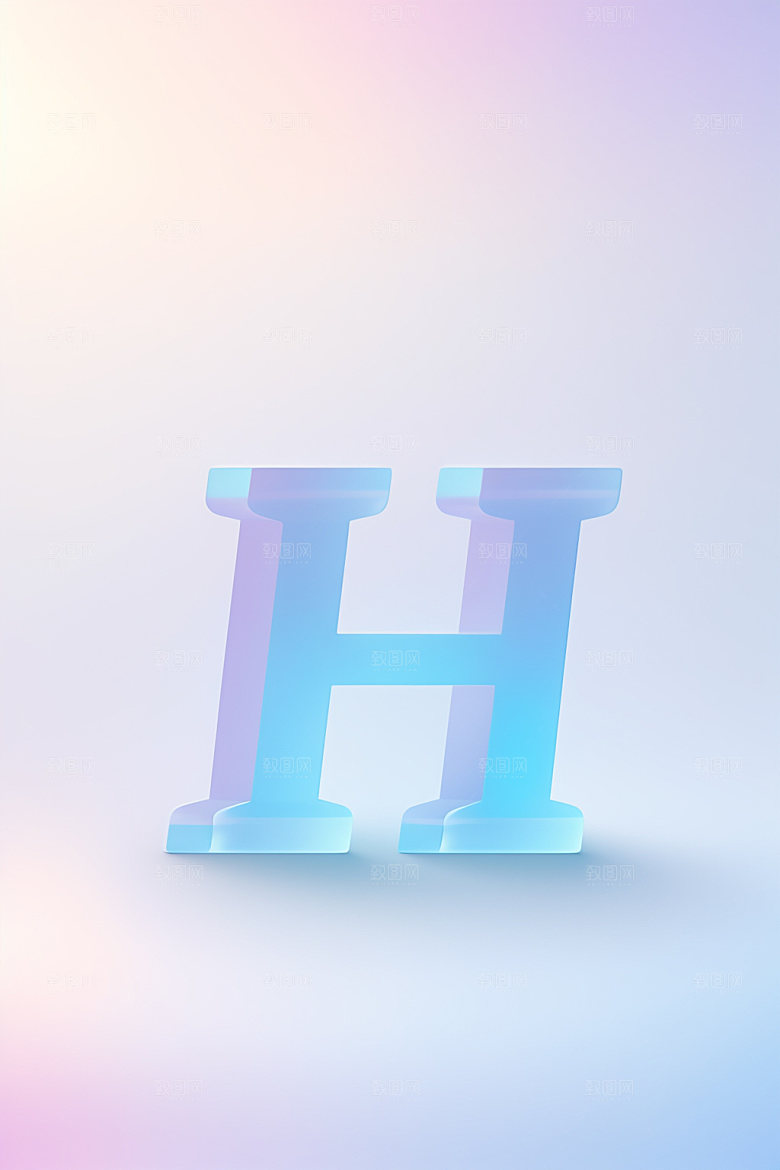 磨砂玻璃字母清爽英文艺术字
