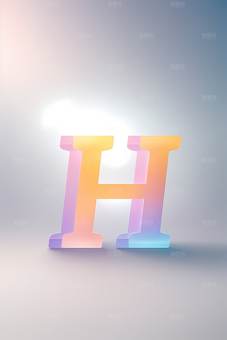 磨砂玻璃字母3D清爽艺术字