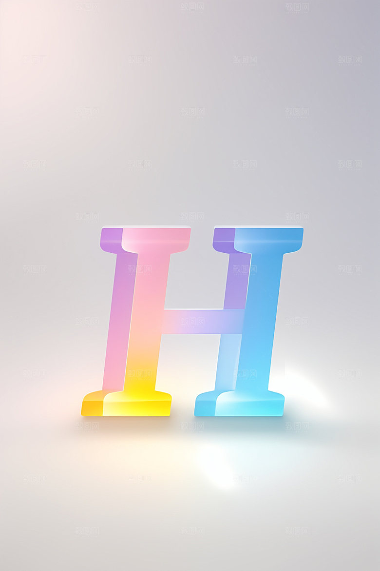 磨砂玻璃字母清爽立体艺术字