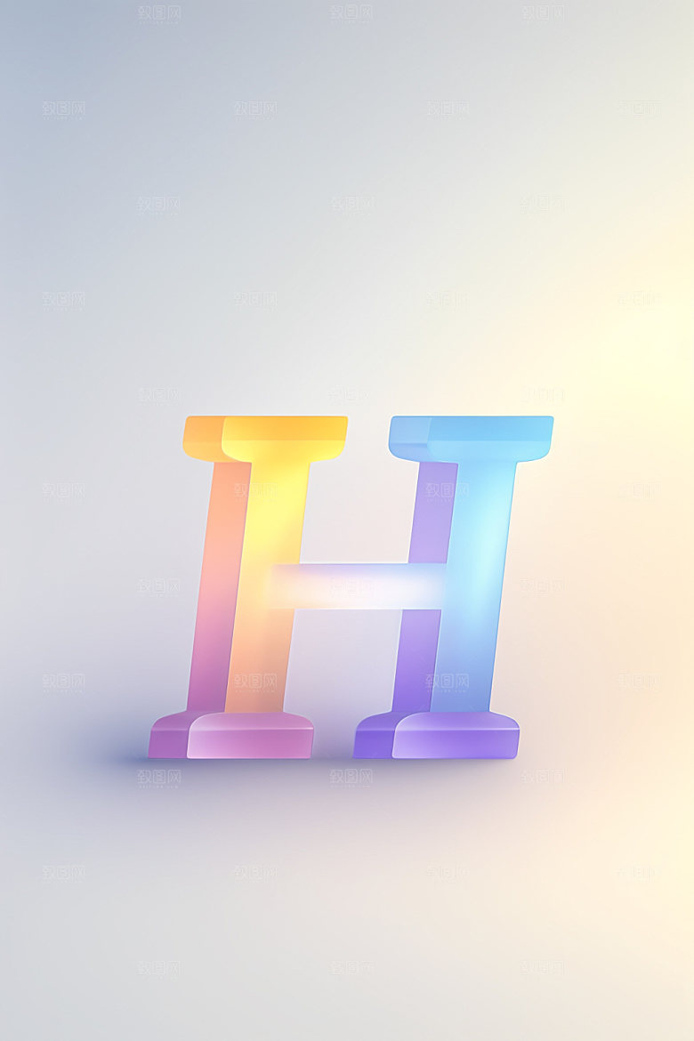 磨砂玻璃字母时尚3D艺术字