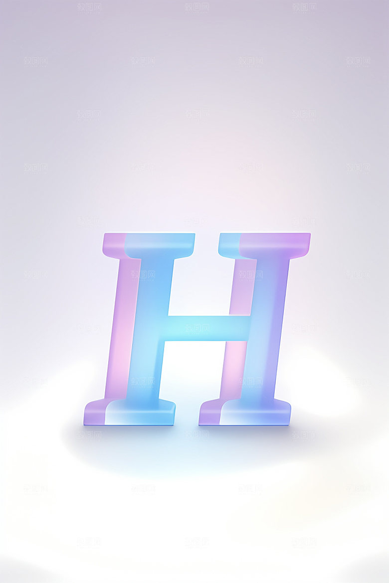 磨砂玻璃字母创意质感艺术字
