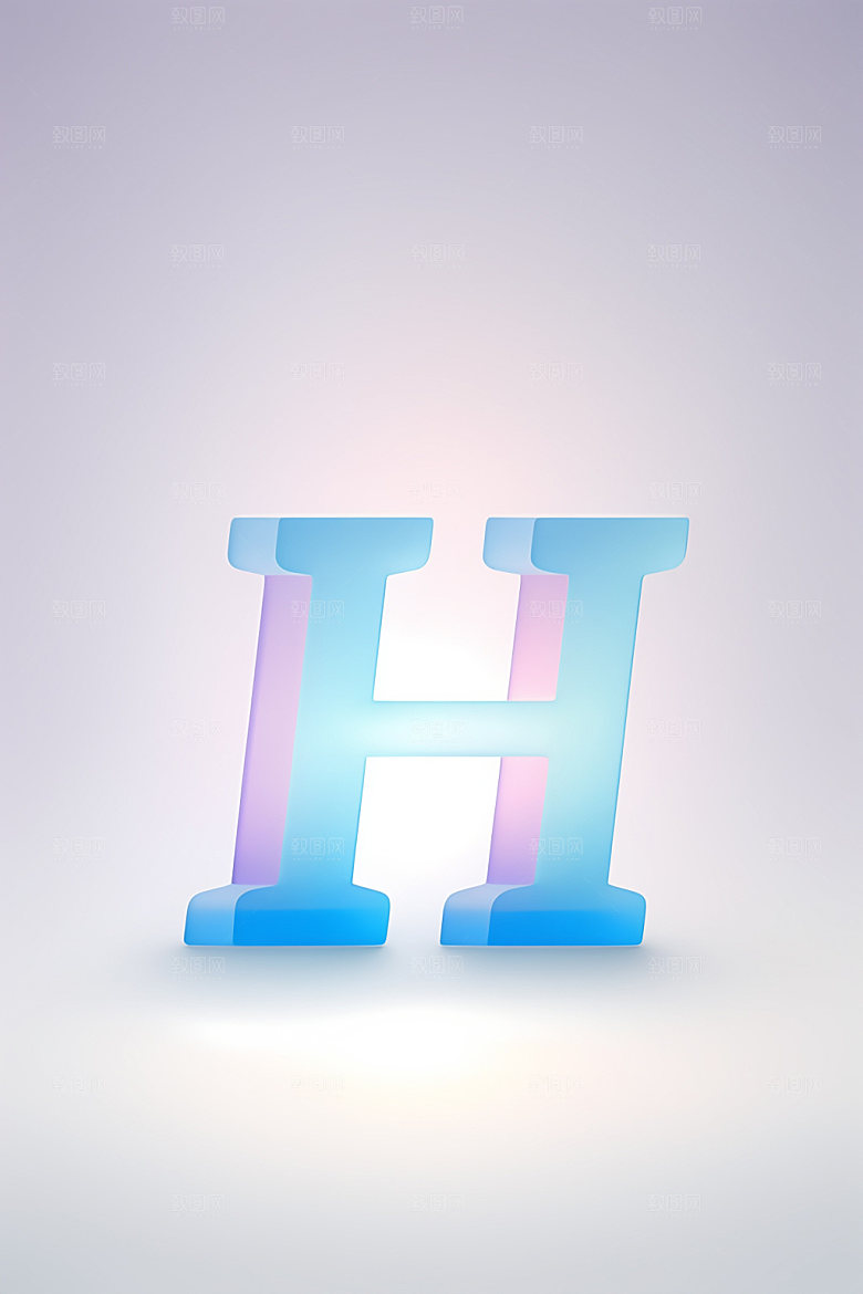 磨砂玻璃字母质感清爽艺术字