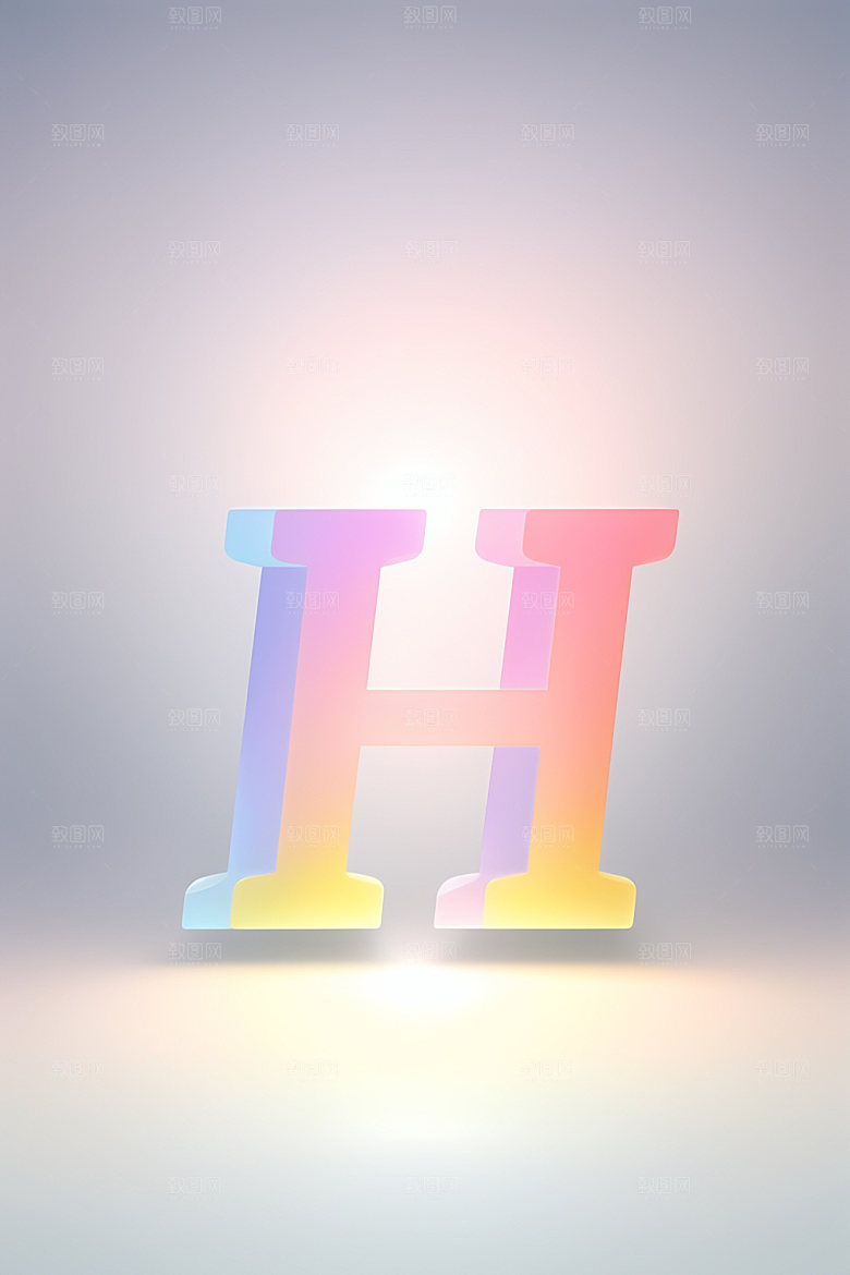 磨砂玻璃字母清爽质感艺术字
