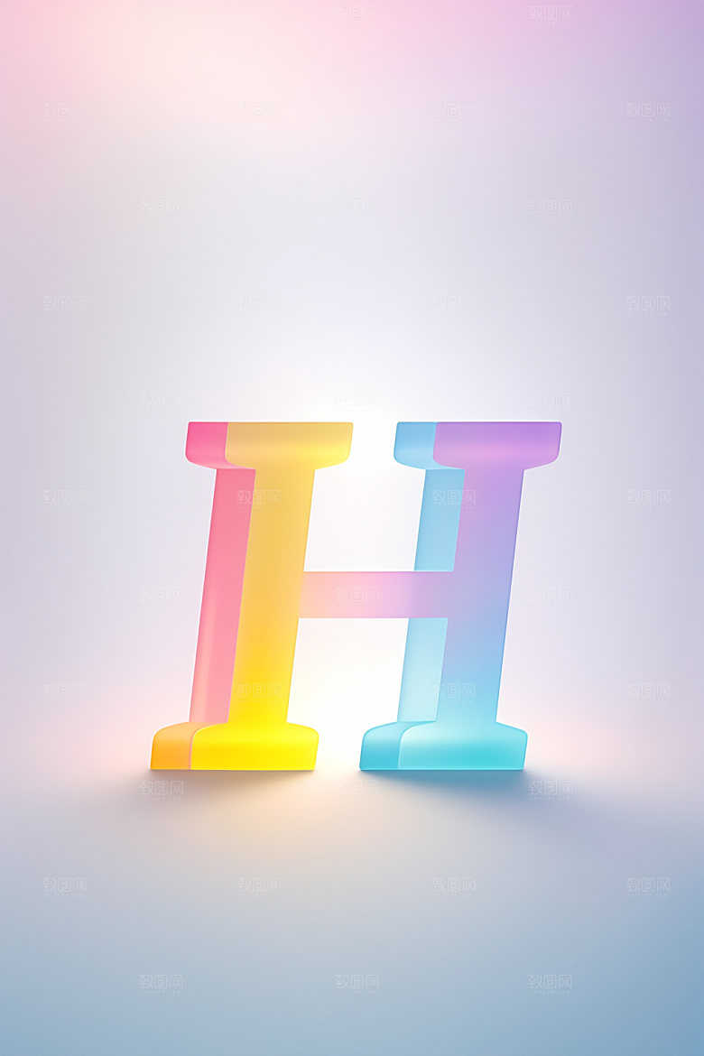 磨砂玻璃字母3D创意艺术字