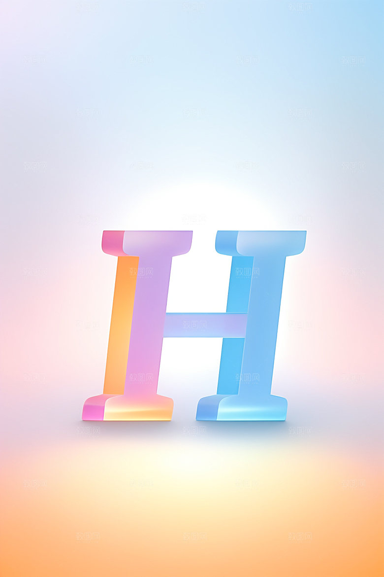 磨砂玻璃字母通透3D艺术字