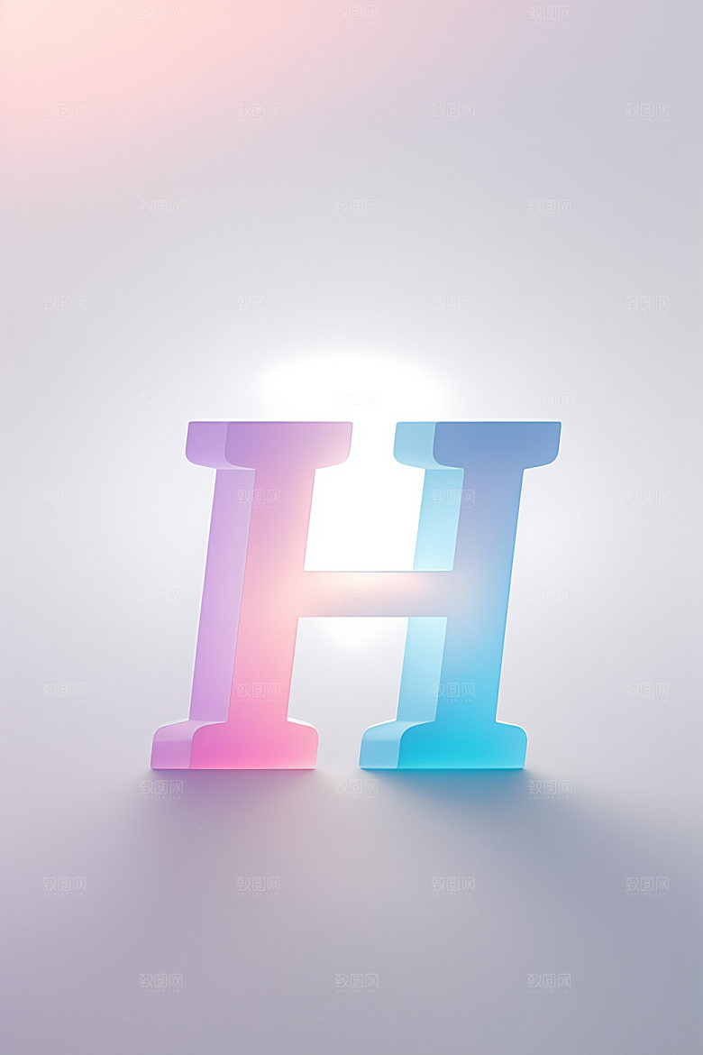 磨砂玻璃字母创意清爽艺术字