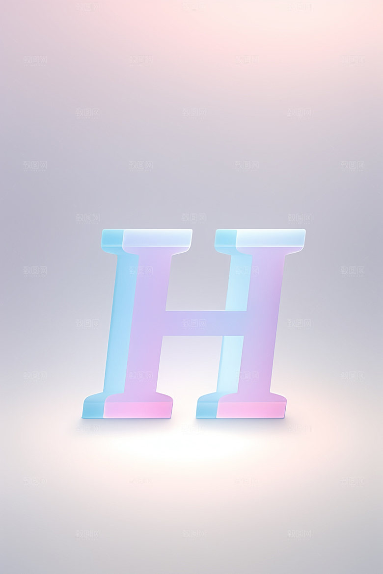 磨砂玻璃字母清爽质感艺术字