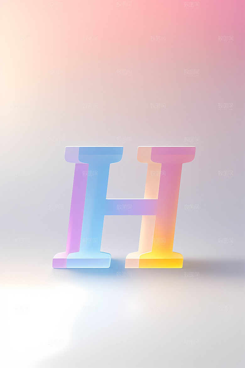 磨砂玻璃字母立体彩色艺术字