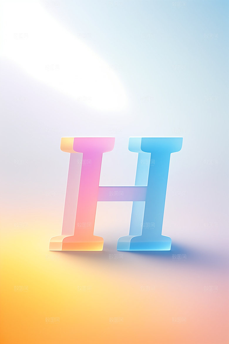 磨砂玻璃字母3D清爽艺术字