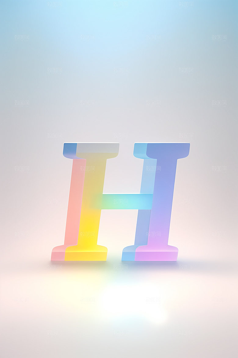 磨砂玻璃字母质感创意艺术字