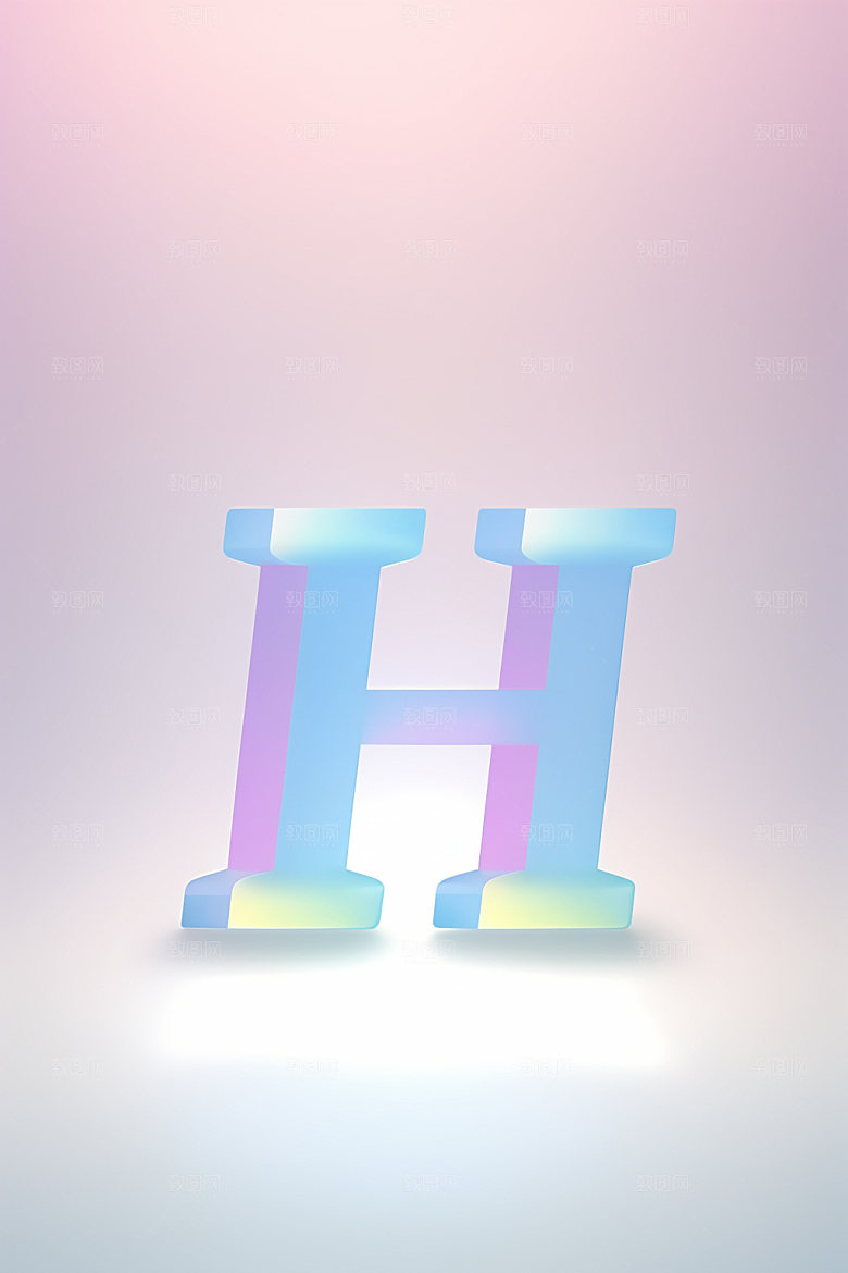 磨砂玻璃字母彩色3D艺术字