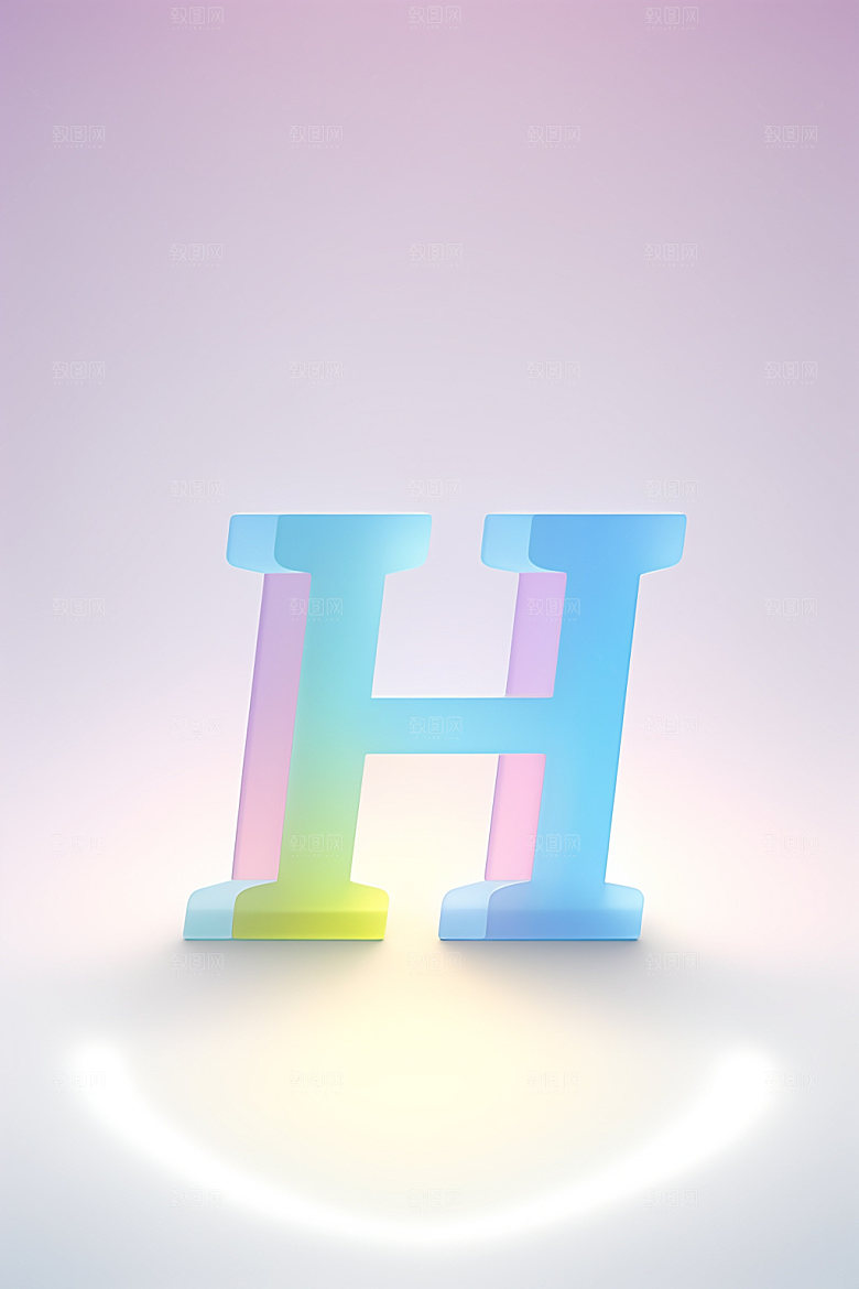 磨砂玻璃字母3D清爽艺术字