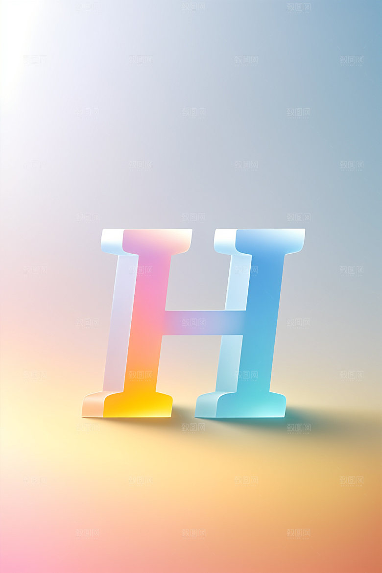 磨砂玻璃字母3D英文艺术字