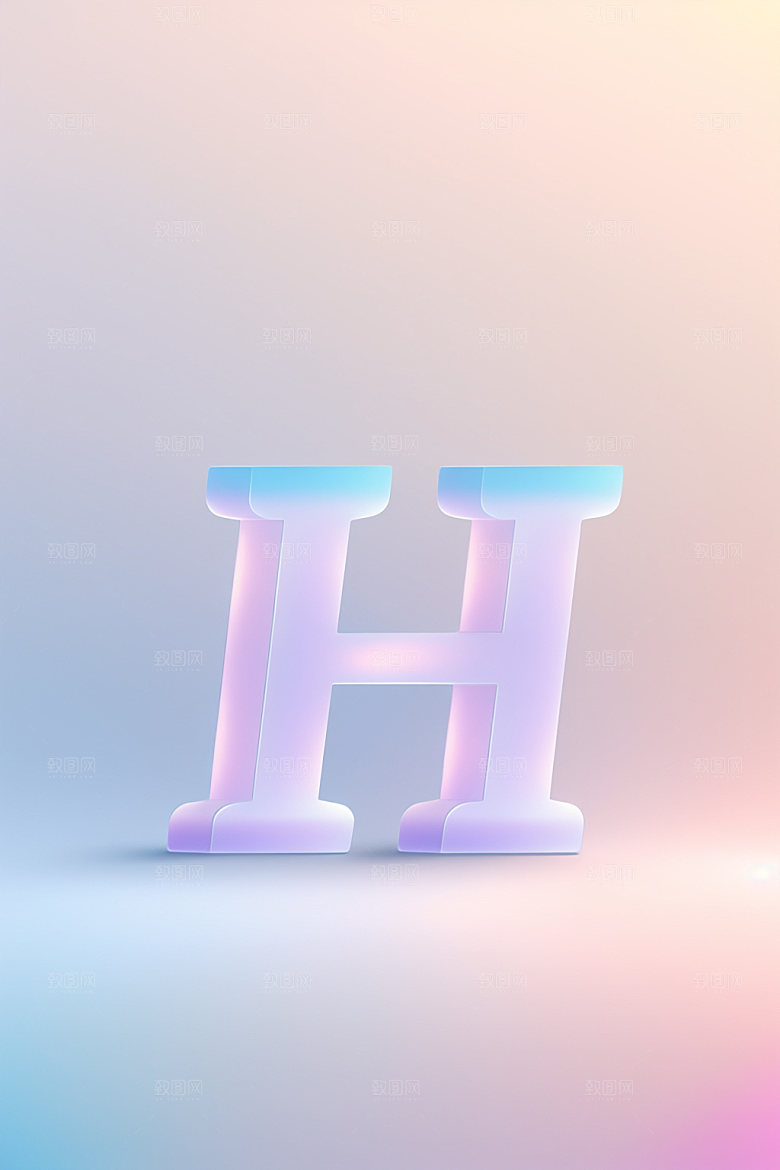 磨砂玻璃字母彩色3D艺术字