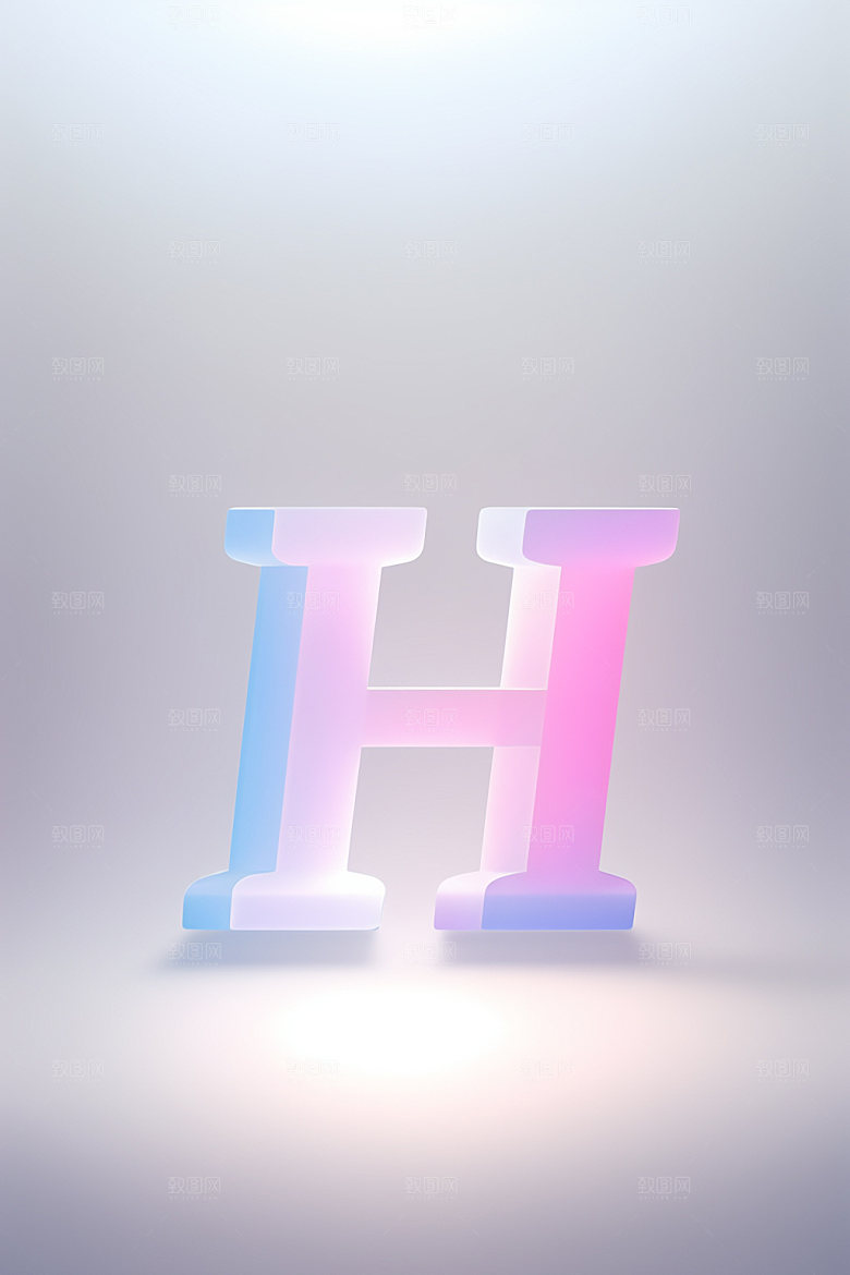 磨砂玻璃字母彩色清爽艺术字