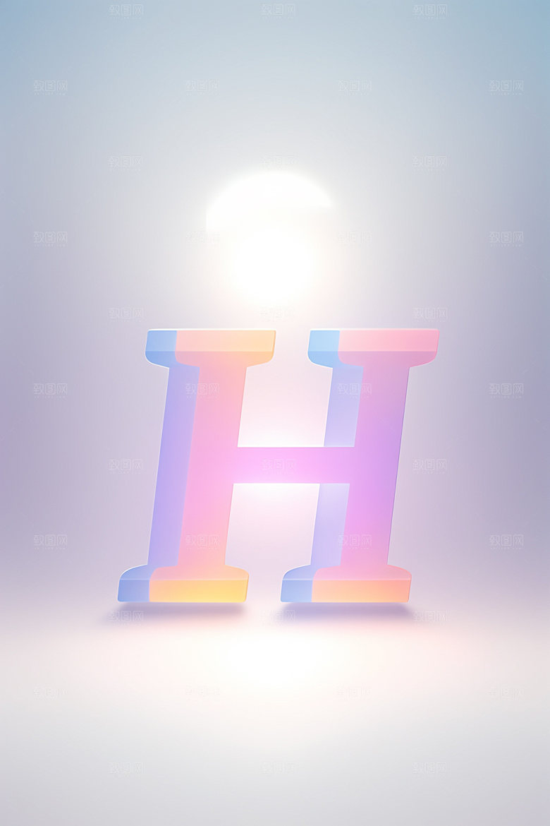 磨砂玻璃字母英文创意艺术字