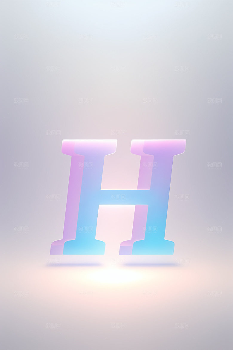 磨砂玻璃字母清爽创意艺术字
