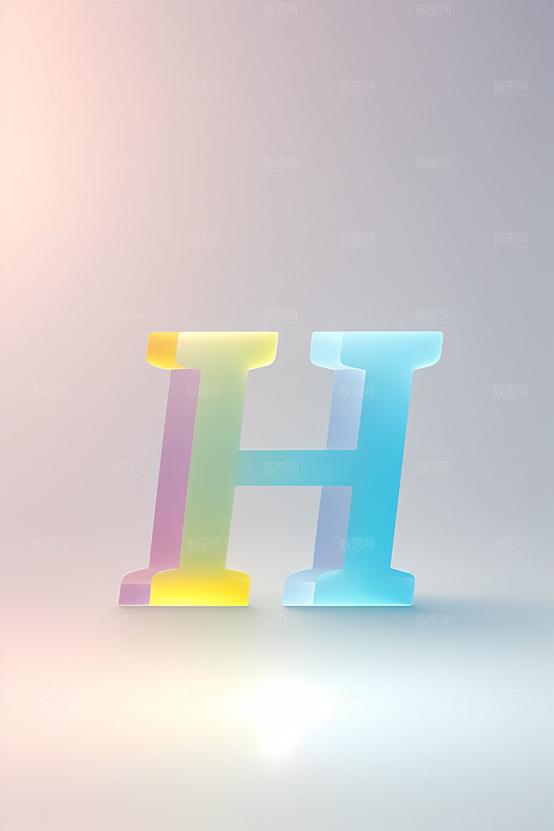 磨砂玻璃字母英文质感艺术字