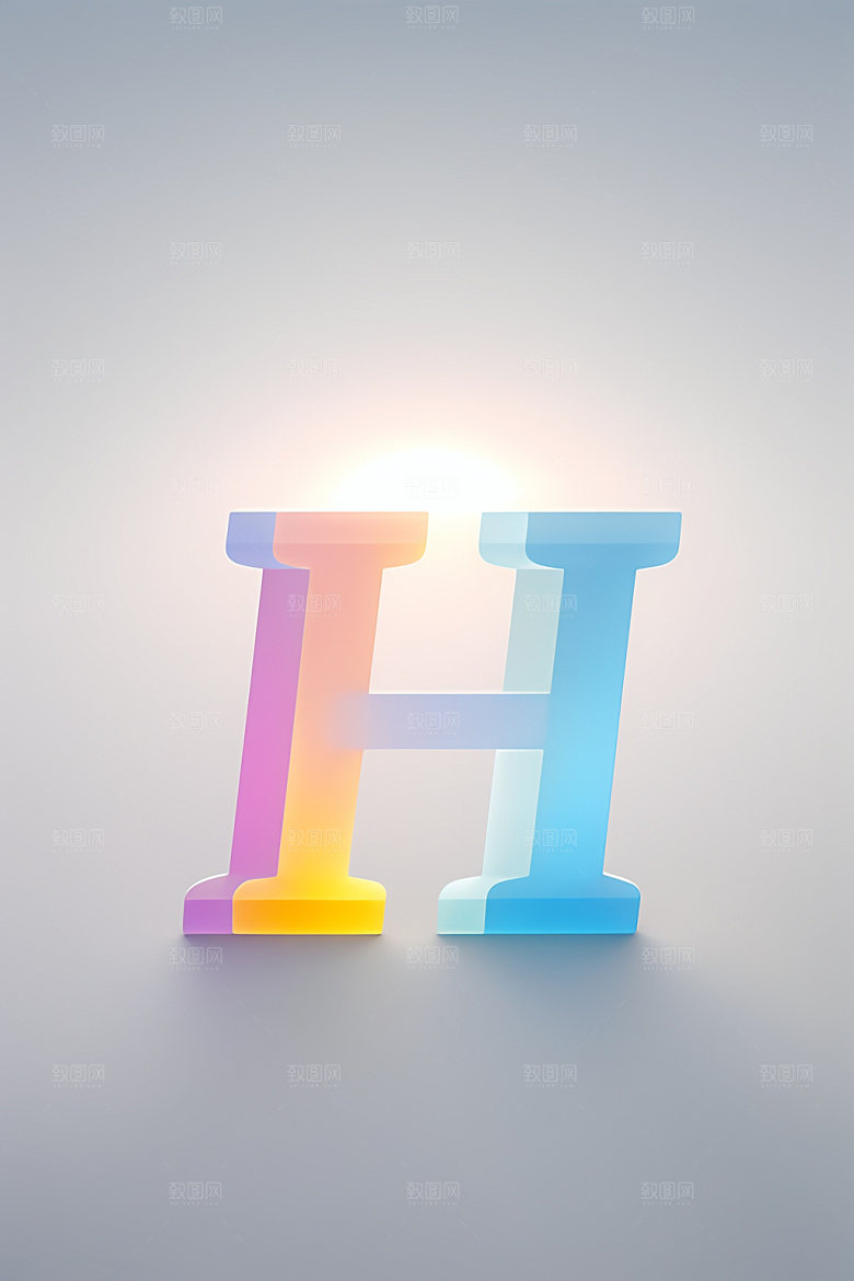 磨砂玻璃字母质感通透艺术字