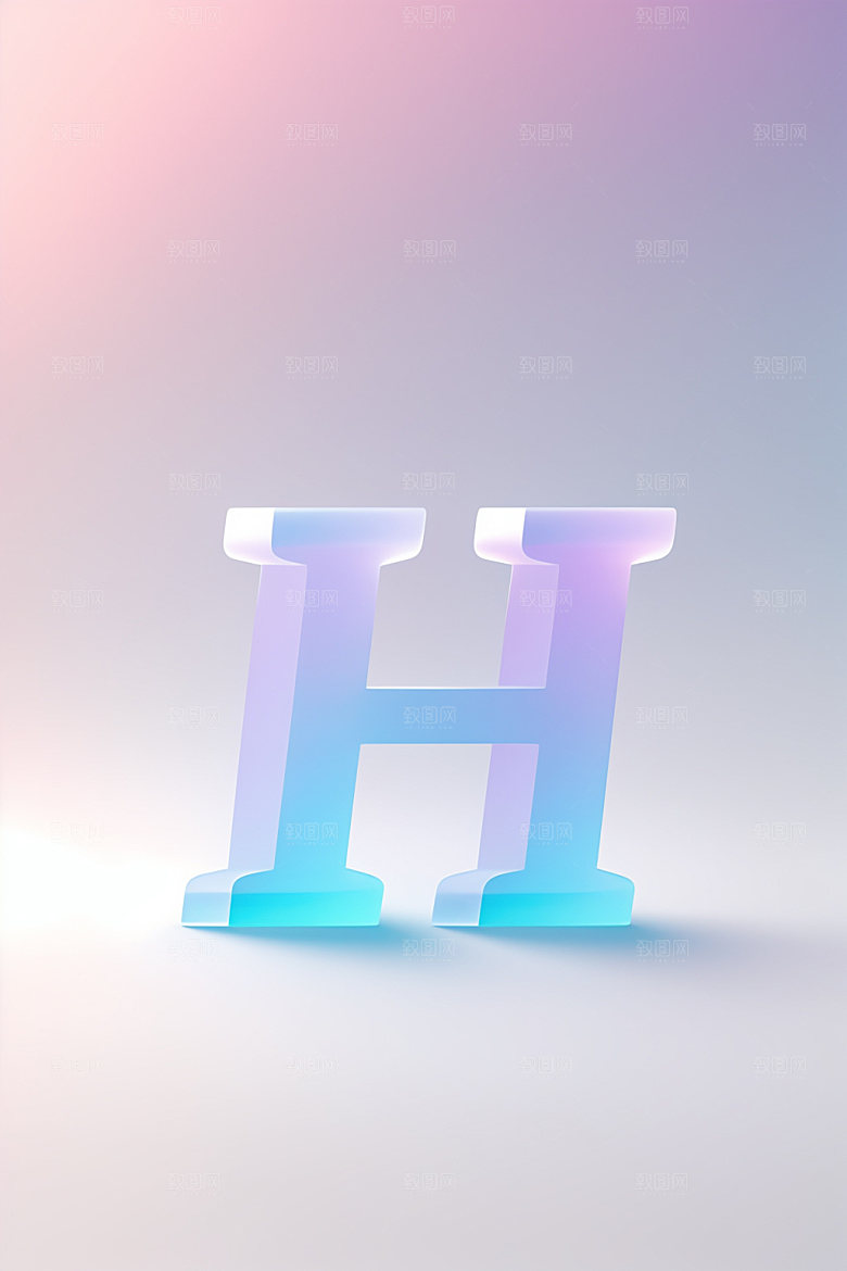 磨砂玻璃字母英文3D艺术字