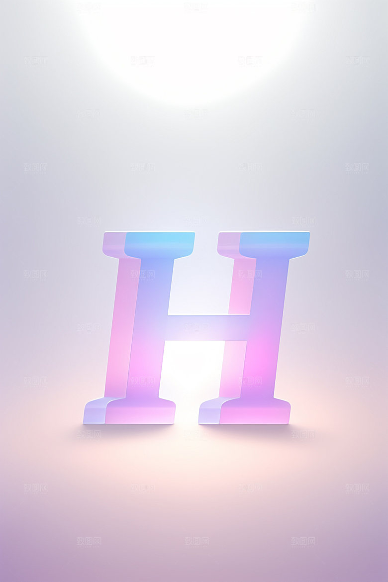 磨砂玻璃字母创意质感艺术字