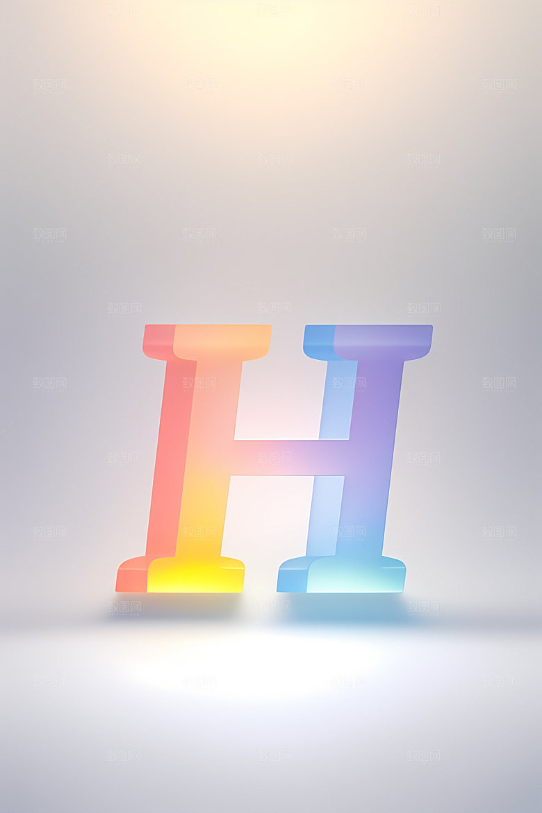 磨砂玻璃字母立体质感艺术字
