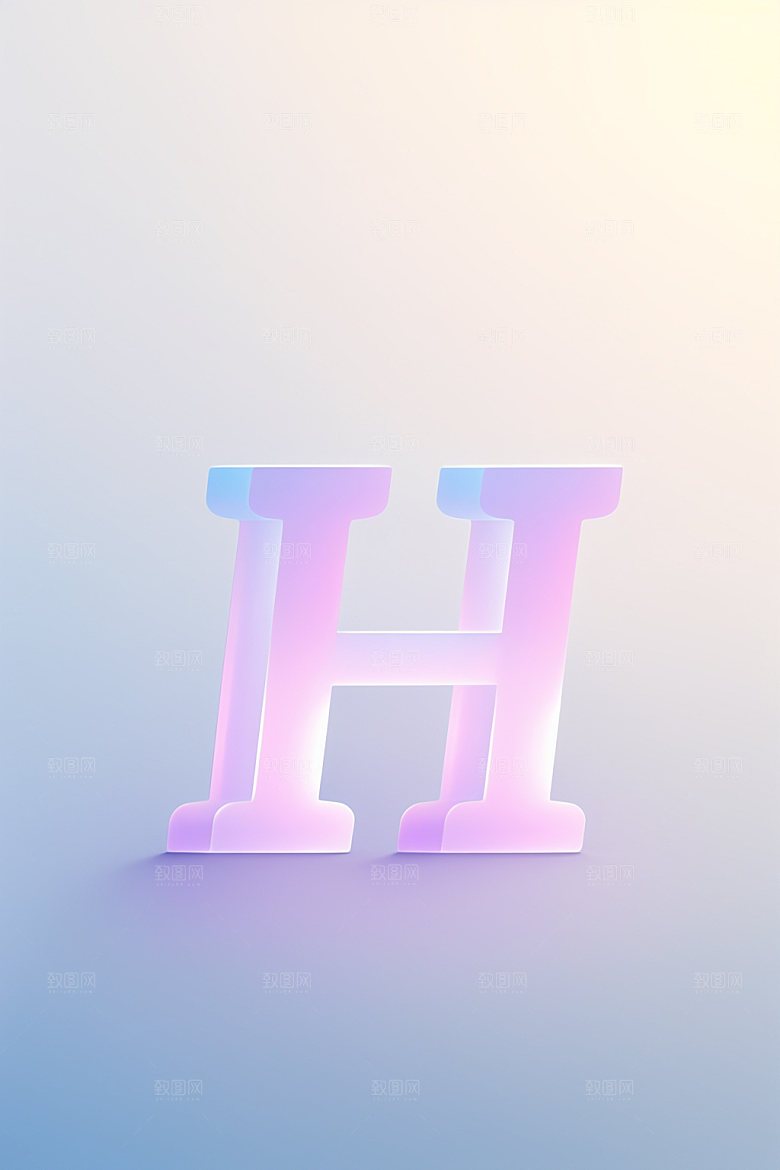 磨砂玻璃字母创意3D艺术字