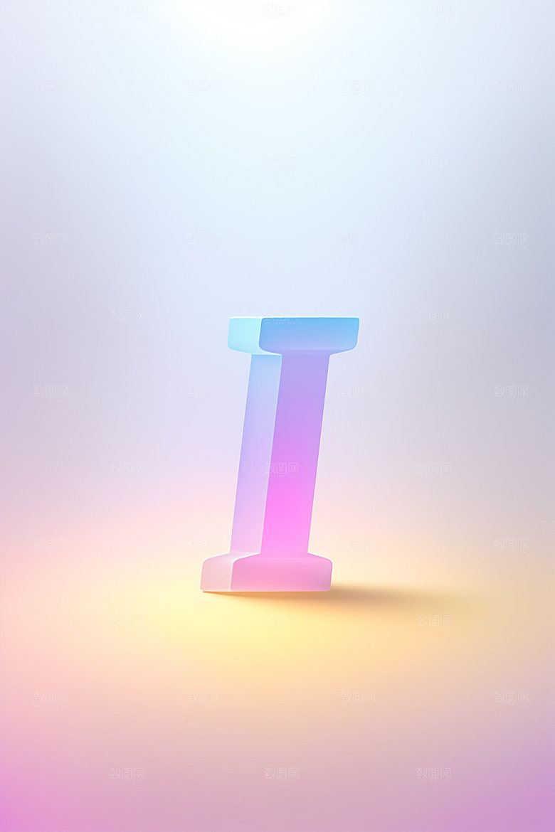 磨砂玻璃字母时尚清爽艺术字