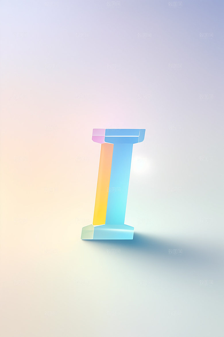 磨砂玻璃字母质感通透艺术字