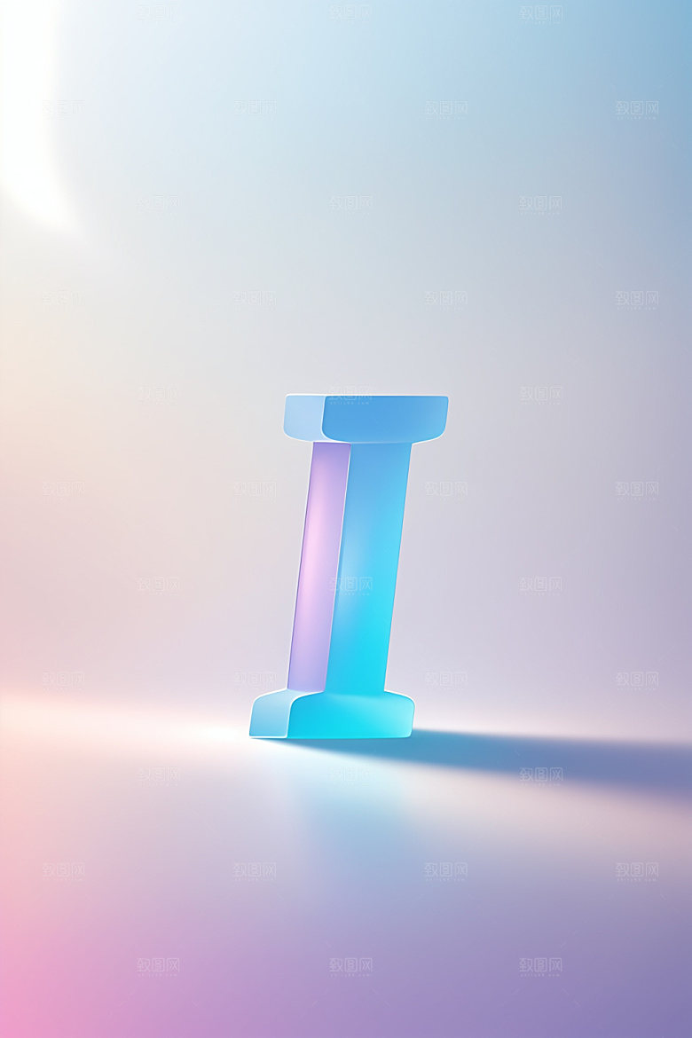 磨砂玻璃字母3D清爽艺术字