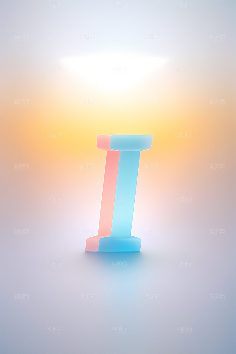 磨砂玻璃字母清爽创意艺术字