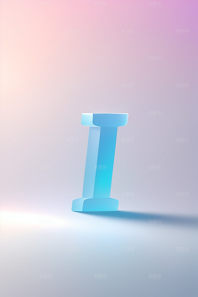 磨砂玻璃字母质感清爽艺术字