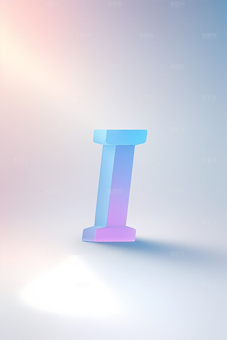 磨砂玻璃字母质感英文艺术字
