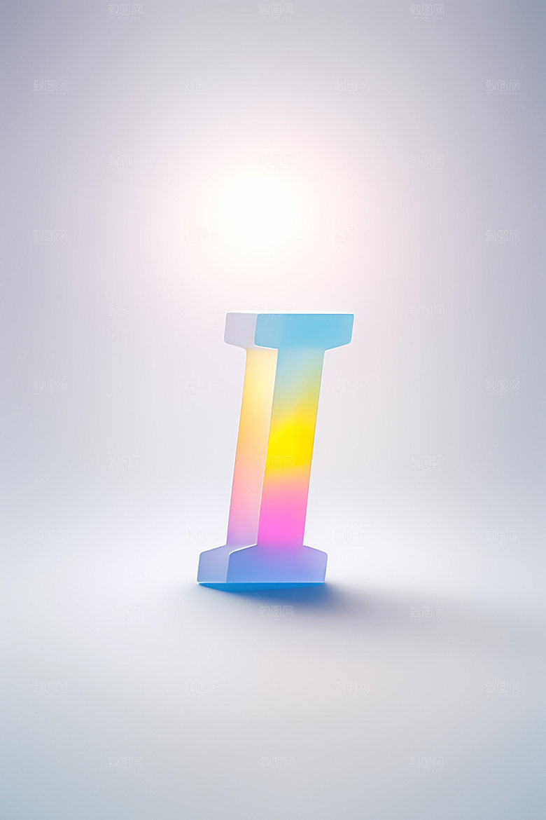 磨砂玻璃字母3D质感艺术字