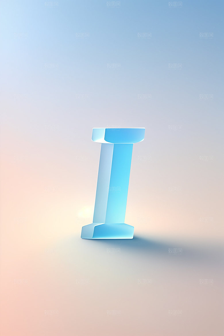 磨砂玻璃字母3D英文艺术字