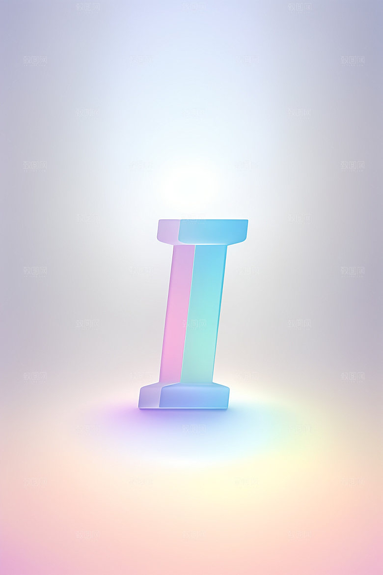 磨砂玻璃字母质感英文艺术字